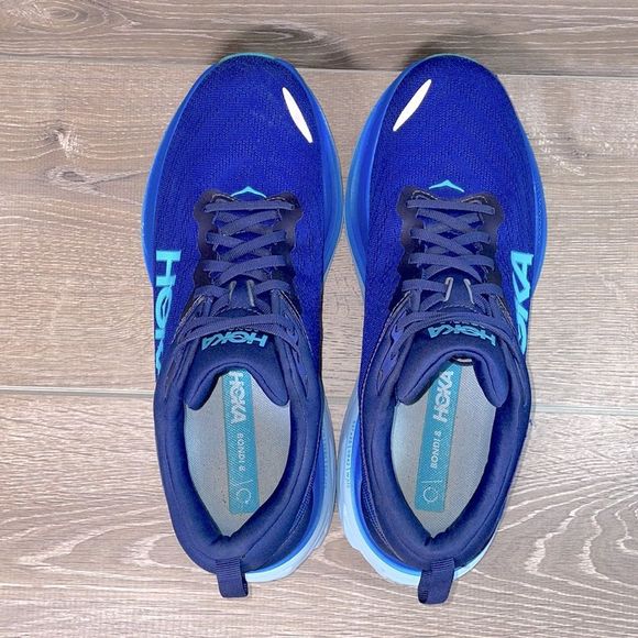Hoka One One Bondi 8 Mens Size 11.5D Bellwether Blue Bluing Running Sneakers - Picture 5 of 13